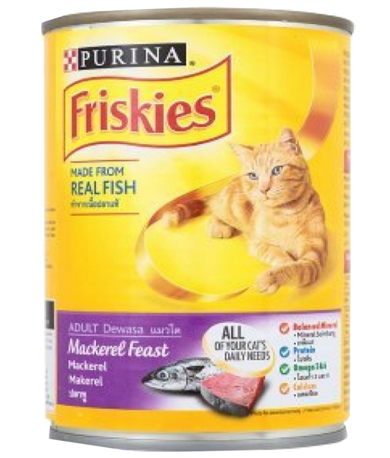 Purina Friskies Canned Cat Food Mackerel Feast can (400gm)