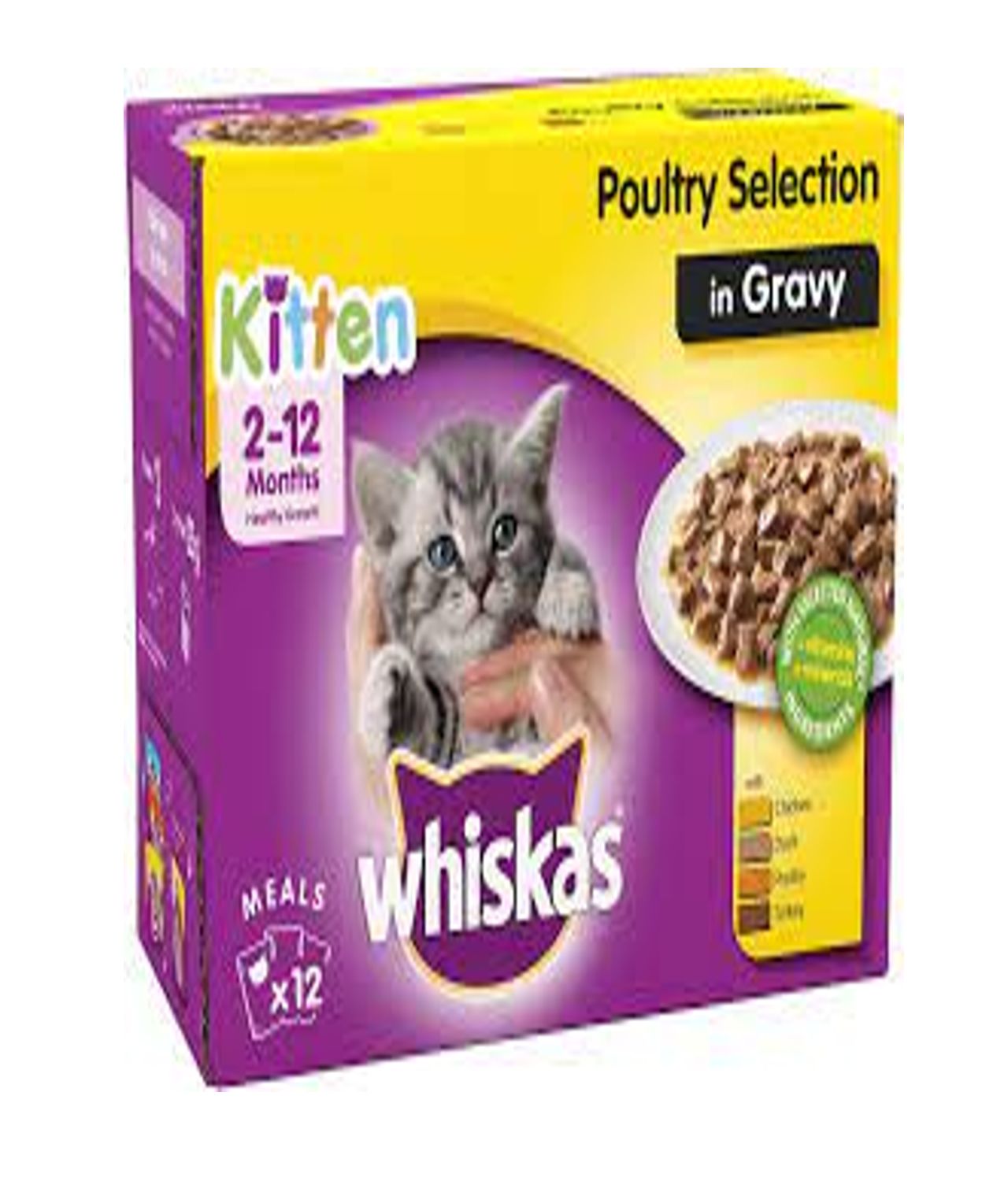 Whiskas Poultry Selection in Gravy For Kitten Chicken Duck